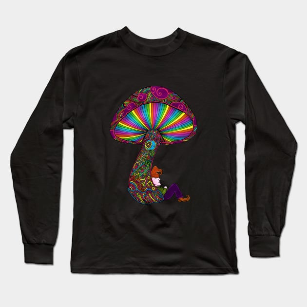 Mushroom & Gnome Long Sleeve T-Shirt by ogfx